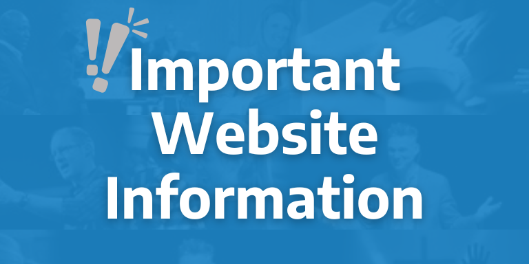 IMPORTANT Website Information: